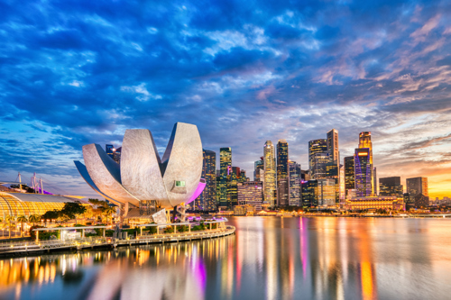 Skyline of Singapore in the Evening